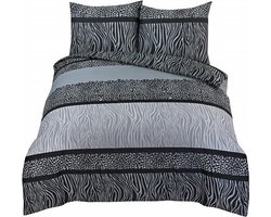 Husch Dekbedovertrek - Leo - 200x200/220 - Panterprint - Zwart