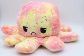 Octopus Mood Knuffel – Omkeerbaar – TikTok Hype 2021 – Verschillende Kleuren – Blij en Boos - XL 30cm - Roze Geel