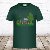 Groen trekker shirt met Fendt -James & Nicholson-158/164-t-shirts jongens