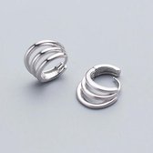 Geshe-Unisex zilveren oorbellen ringentjes-heren en dames creolen-oorringen zilver 925-stoer cadeau voor man en vrouw-verjaardag cadeau