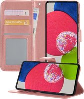 Samsung Galaxy A52s Hoesje Book Case Hoes Portemonnee Cover - Samsung Galaxy A52s Case Hoesje Wallet Case - rose Goud