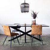 Eettafel Robin Zwart Mangohout 200cm - Giga Meubel