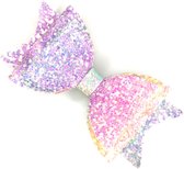 XL Glitter Regenboog Strik Haarclip Haarspeld/Haarklem - meisje haaraccessoires 12 bij 4