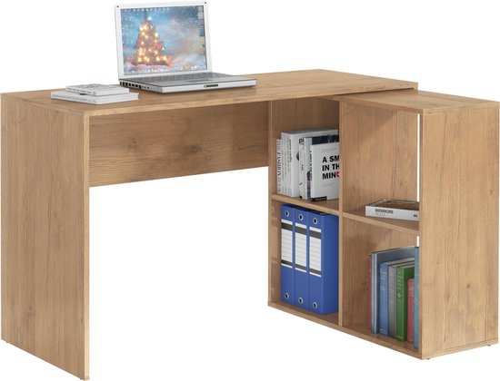 Pro-meubels - Bureau Orlando - Bureau d'angle - Table d'ordinateur - Chêne