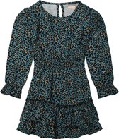 Vinrose meisjes jurk leopard pattern teal maat 98/104