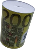 Spaarpot 200 euro biljet - 21,5 cm hoog - Dia 15,5cm