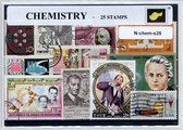 Chemie – Luxe postzegel pakket (A6 formaat) : collectie van 25 verschillende postzegels van chemie – kan als ansichtkaart in een A6 envelop - authentiek cadeau - kado - geschenk - kaart - scheikunde - chemische - laboratorium - natuur - wetenschap