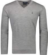 Polo Ralph Lauren  Trui Grijs Getailleerd - Maat M - Heren - Herfst/Winter Collectie - Wol