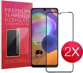2X Screen protector - Tempered glass Full cover screenprotector voor Samsung Galaxy A22 - Glasplaatje voor telefoon - Screen cover - 2 PACK