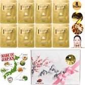 MITOMO Gold & Bee Venom Giftset Vrouw - Gezichtsmaskers - Valentijn Cadeautje voor Haar - Masker Gezichtsverzorging - Geschenkdoos / Cadeaudoos / Giftbox - Geschenkset Vrouwen - 8