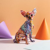 BaykaDecor - Uniek Graffiti Beeld Chihuahua - Moderne Kunst Woondecoratie - Handgemaakt Hond Beeld - Slaapkamer Decoratie - 26 cm