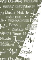 Dubbelzijdig Kerstpapier Merry Xmas Groen- Breedte 70 cm - 175m lang
