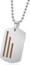 Mendes Dogtag kettinghanger Mat Edelstaal Goudkleurig Mesh