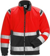 Fristads Hi Vis Fleecejack Winddicht Klasse 3 4041 Fe - Hi-Vis rood/zwart - S