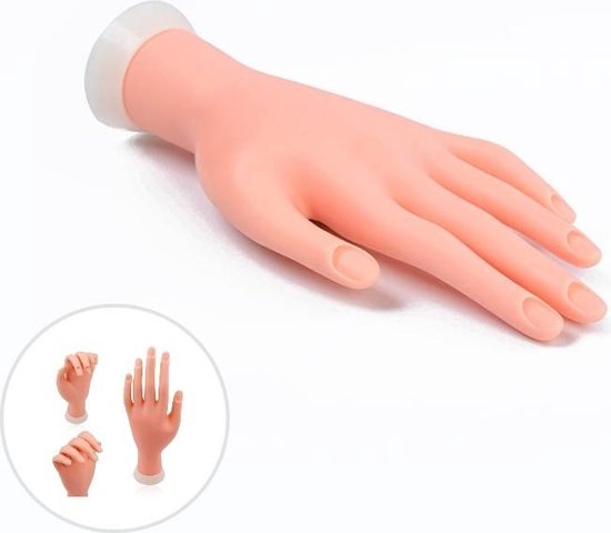 Oefenhand Voor Nagels | Oefenhand | Nailtrainer | Acryl Nagel Starterspakket | Beweegbare Nail Practice Hand | Nagel Oefenhand | Oefenvinger | Nagelstyliste | Manicure Set | Manicure Hand Beweegbaar