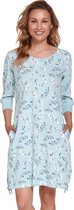 Doctor Nap Katoenen Nachthemd Dames | Nachtjapon Dames | Borstvoeding Nachtkleding | Borstvoeding Nachthemd | Pool Blue TM.4129 XL