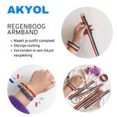 Akyol - Lgbt Pride Armband Regenboog Verstelbaar - Gay Pride LGBTQ - Rainbow - 24 cm - 1 stuks