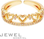 Queen of Heart Ring | Gouden Dames Ring | Ring Hartjes | Liefdes Ring | Cadeau Vriendin | Ring Goud | Harten Ring | Sieraden Dames Goud | Valentijnsdag Cadeau | Happy Valentine | I