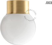 Zangra lamp van messing en glas, melkglas lampenkap