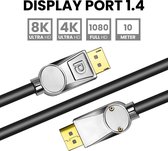 Somstyle Displayport kabel 1.4 Zilver – 8K 60Hz – 4K 144 Hz - 32.4GBps – Displayport naar Displayport - Gecertificeerd – DP 1.4 kabel - 10 Meter