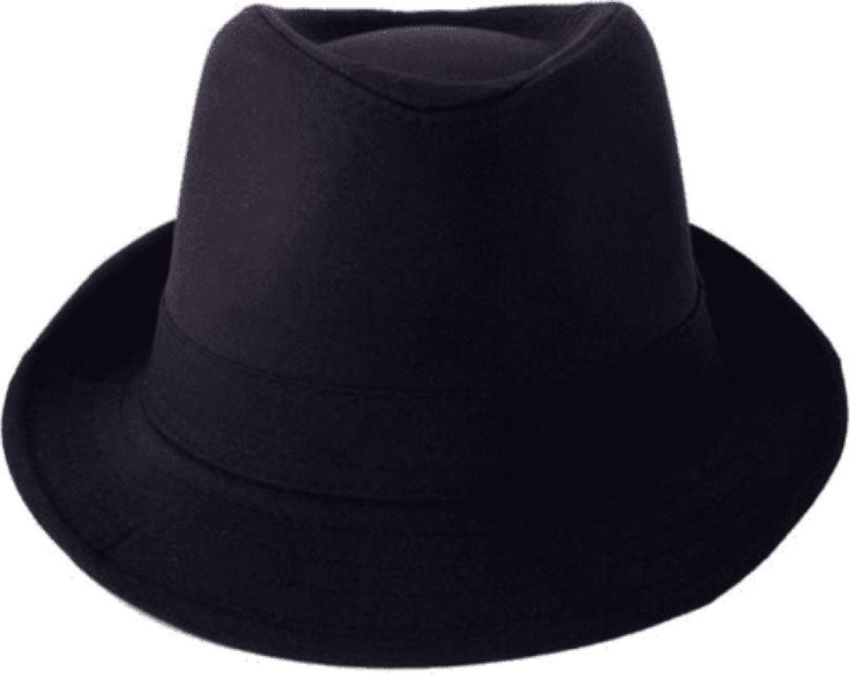 Hommes adulte noir gangster MAFIA chapeau feutre trilby fedora al CAPONE gangster chapeau 