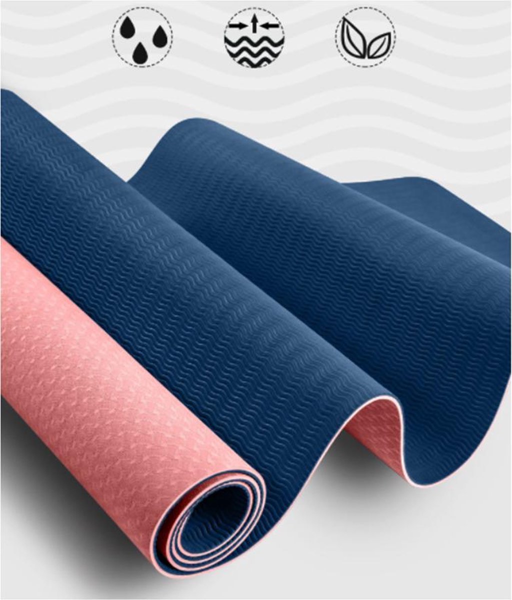 1x tapis yoga 1 cm épaisseur doux caoutchouc sangle transport