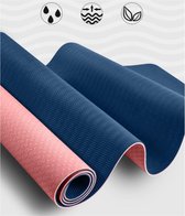 DW4Trading Tapis de yoga - Extra épais - 6 mm - Tapis de sport - 183x61 cm - Rose/bleu foncé
