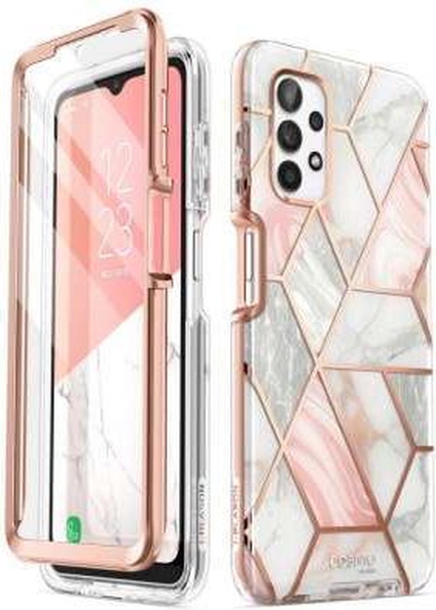 Geschikt voor Supcase - Samsung Galaxy A32 5G - Cosmo Hoes - Roze Marmer