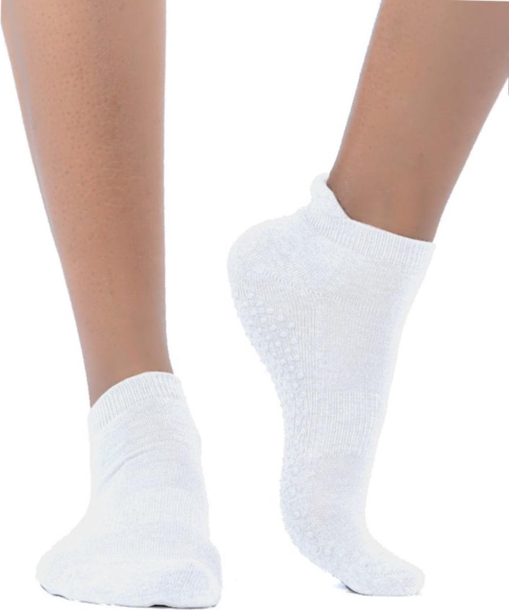 Topsocks yoga sokken met badstof zool en ati-slip nopjes kleur: wit maat: 41-46