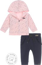 Dirkje Bio Basic SET(2delig) Roze Vest, Blauwe Broek - Maat 74