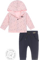 Dirkje Bio Basic SET(2delig) Roze Vest, Blauwe Broek - Maat 80