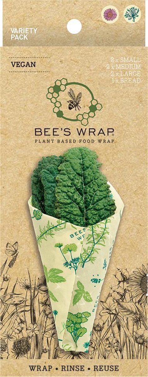 Bee's Wrap - Plant Based Food Wrap - 7 stuks - Vegan