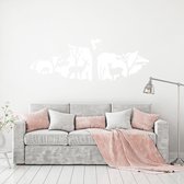 Muursticker Deer In The Forest - Wit - 120 x 43 cm - Salon chambre bébé et chambre d'enfant - Muursticker4Sale