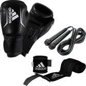 ADIDAS Kickboks Set - Bokshandschoenen- Springtouw - Polsbandjes - Volwassenen - Zwart