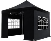 Easy up 3x3m zwart luxe partytent opvouwbaar