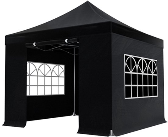 Easy up 3x3m zwart luxe partytent