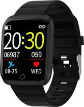 Denver Smartwatch met stappenteller - Sporthorloge met Bluetooth - Hartslagmeter - Bloeddrukmeter - Bloedzuurstof meter - SW152 - Zwart