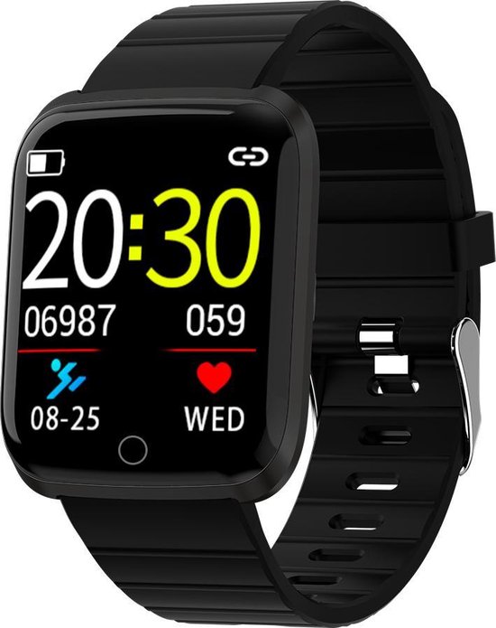 Denver Smartwatch met stappenteller - Sporthorloge met Bluetooth - Hartslagmeter - Bloeddrukmeter - Bloedzuurstof meter - SW152 - Zwart