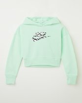 Nike Cropped hoodie met logoprint - Groen - Maat 128