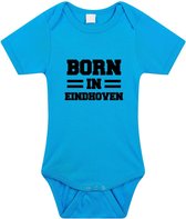 Born in Eindhoven tekst baby rompertje blauw jongens - Kraamcadeau - Eindhoven geboren cadeau 80 (9-12 maanden)