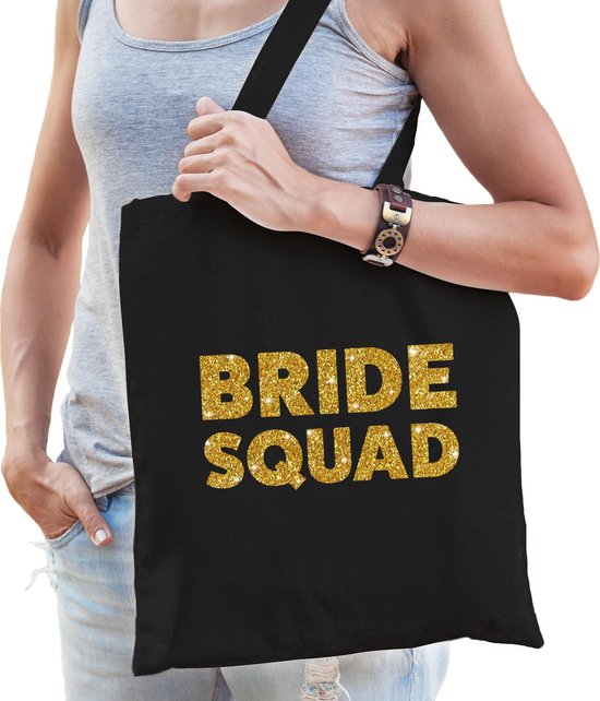 Pack EVJF femme sacs / goodie bag - 1x Bride to Be or noir + 5x Bride Squad or noir - Bachelorette dames