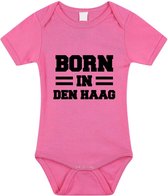 Born in Den Haag tekst baby rompertje roze meisjes - Kraamcadeau - Den Haag geboren cadeau 92 (18-24 maanden)