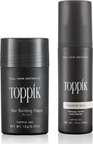 Toppik Hair Fibers Voordeelset Zwart - Toppik Hair Fibers 12 gram + Toppik Fiberhold Spray 118 ml - Voor direct voller haar