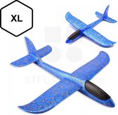 2x Zweefvliegtuig - Multipack - Super groot Vliegtuig Speelgoed XL - Werp Vliegtuig Schuim - Blauw