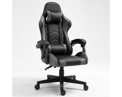 Alora Gaming stoel X-TREME - Grijs/Zwart - Met Nekkussen & Verstelbaar Rugkussen - Kunstleer - Gamstoel - Game Stoel - Gaming chair - Bureaustoel