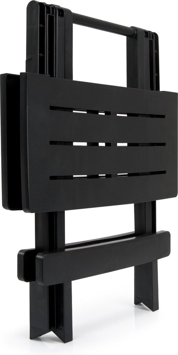 Set van 2 Klaptafels Adige 50x45x43cm Draagbaar Campingtafel Bijzettafel - Zwart — afbeelding 2