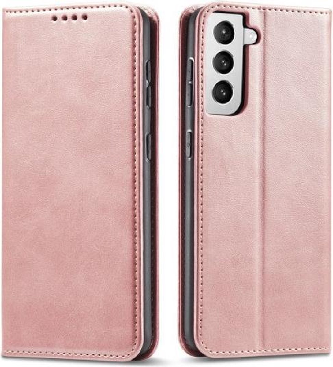 Casecentive Luxe Leren Wallet case - Portemonnee hoesje - Samsung Galaxy S21 Róse Gold