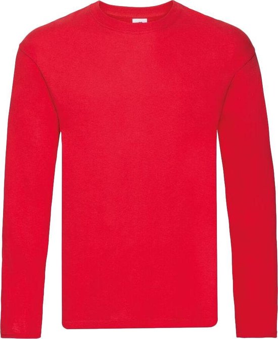 Fruit of the Loom Heren R T-Shirt met lange mouwen (Rood)