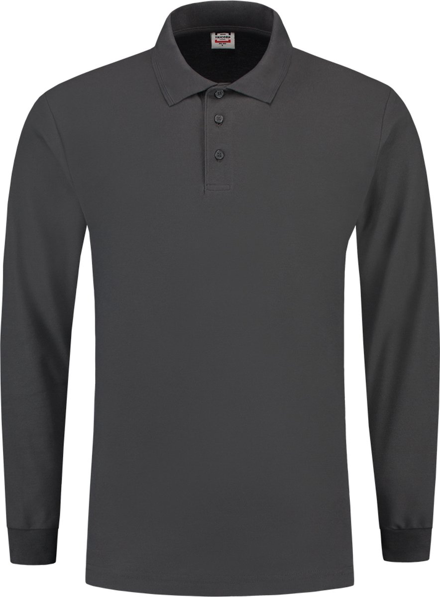 Tricorp Poloshirt lange mouw - Casual - 201009 - Donkergrijs - maat XXL