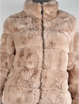 Fluffy Jas Goldy Jeans Licht beige/Oud Roze - Maat L